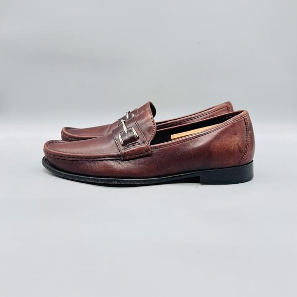 Cole Haan Shoes Mens 9.5 Brown Leather Bit Loafers Slip On Dress Square Toe main image 4